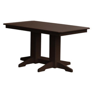 A & L Furniture Recycled Plastic Rectangular Dining Table Dining Table 5ft / Tudor Brown / No