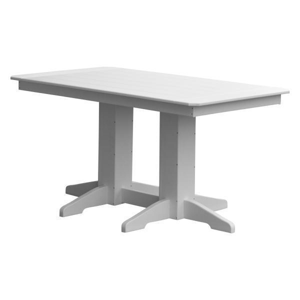 A &amp; L Furniture Recycled Plastic Rectangular Dining Table Dining Table 5ft / White / No