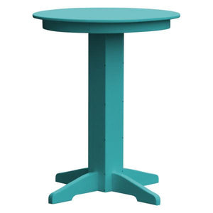A & L Furniture Recycled Plastic Round Bar Table Bar Table 33" / Aruba Blue / No