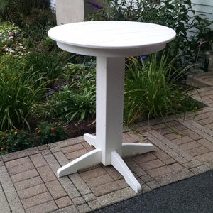 A & L Furniture Recycled Plastic Round Bar Table Bar Table 33" / Aruba Blue / No