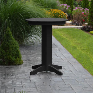 A & L Furniture Recycled Plastic Round Bar Table Bar Table 33" / Aruba Blue / No