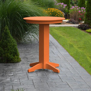 A & L Furniture Recycled Plastic Round Bar Table Bar Table 33" / Aruba Blue / No