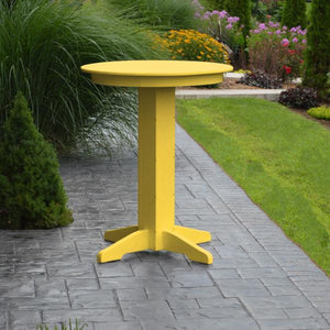 A & L Furniture Recycled Plastic Round Bar Table Bar Table 33" / Aruba Blue / No