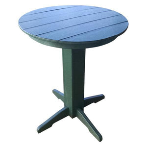 A & L Furniture Recycled Plastic Round Bar Table Bar Table 33" / Aruba Blue / No