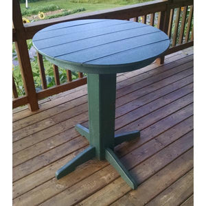 A & L Furniture Recycled Plastic Round Bar Table Bar Table 33" / Aruba Blue / No