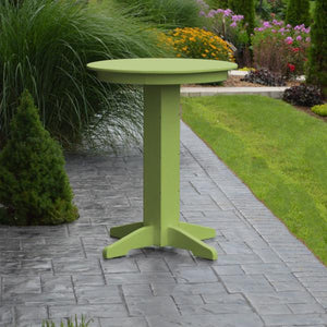 A & L Furniture Recycled Plastic Round Bar Table Bar Table 33" / Aruba Blue / No