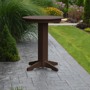 A & L Furniture Recycled Plastic Round Bar Table Bar Table 33" / Aruba Blue / No