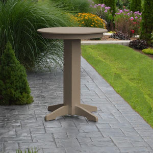 A & L Furniture Recycled Plastic Round Bar Table Bar Table 33" / Aruba Blue / No