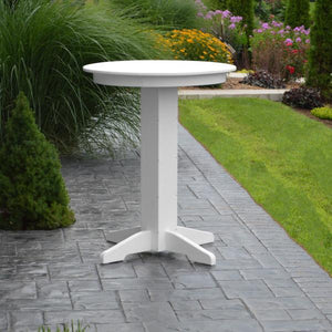 A & L Furniture Recycled Plastic Round Bar Table Bar Table 33" / Aruba Blue / No