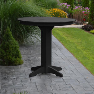 A & L Furniture Recycled Plastic Round Bar Table Bar Table 33" / Aruba Blue / No