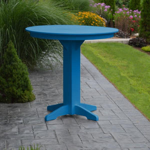 A & L Furniture Recycled Plastic Round Bar Table Bar Table 33" / Aruba Blue / No