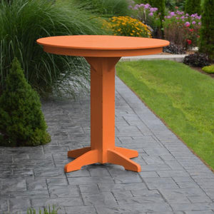 A & L Furniture Recycled Plastic Round Bar Table Bar Table 33" / Aruba Blue / No