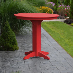 A & L Furniture Recycled Plastic Round Bar Table Bar Table 33" / Aruba Blue / No