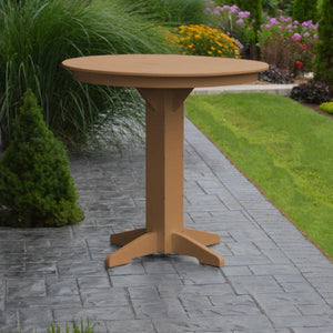 A & L Furniture Recycled Plastic Round Bar Table Bar Table 33" / Aruba Blue / No