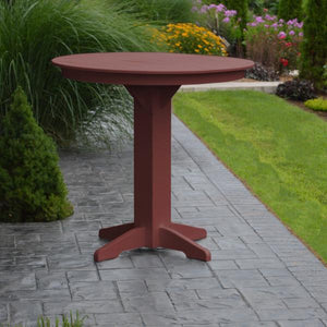 A & L Furniture Recycled Plastic Round Bar Table Bar Table 33" / Aruba Blue / No