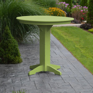 A & L Furniture Recycled Plastic Round Bar Table Bar Table 33" / Aruba Blue / No