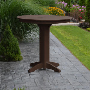 A & L Furniture Recycled Plastic Round Bar Table Bar Table 33" / Aruba Blue / No