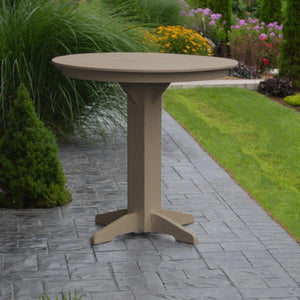 A & L Furniture Recycled Plastic Round Bar Table Bar Table 33" / Aruba Blue / No