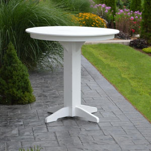 A & L Furniture Recycled Plastic Round Bar Table Bar Table 33" / Aruba Blue / No