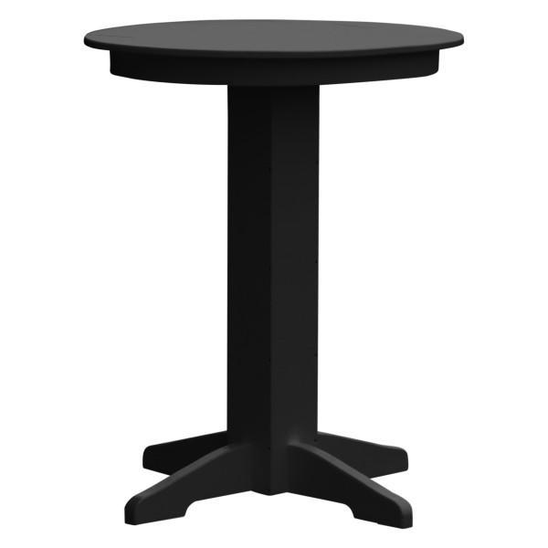 A &amp; L Furniture Recycled Plastic Round Bar Table Bar Table 33&quot; / Black / No