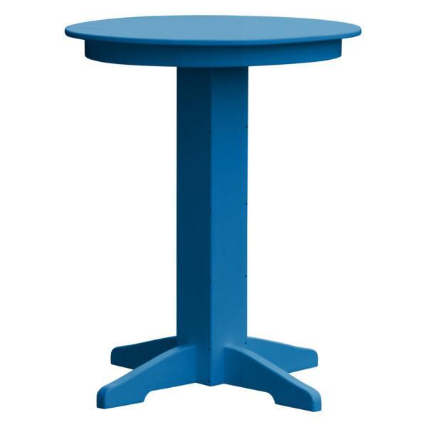 A &amp; L Furniture Recycled Plastic Round Bar Table Bar Table 33&quot; / Blue / No