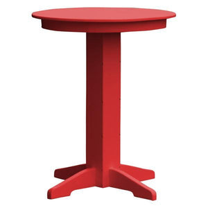 A & L Furniture Recycled Plastic Round Bar Table Bar Table 33" / Bright Red / No