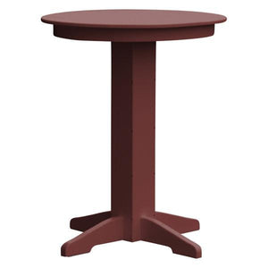 A & L Furniture Recycled Plastic Round Bar Table Bar Table 33" / Cherrywood / No