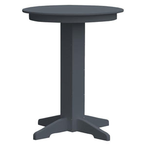 A & L Furniture Recycled Plastic Round Bar Table Bar Table 33" / Dark Gray / No