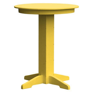 A & L Furniture Recycled Plastic Round Bar Table Bar Table 33" / Lemon Yellow / No