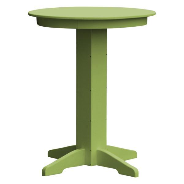 A &amp; L Furniture Recycled Plastic Round Bar Table Bar Table 33&quot; / Tropical Lime / No