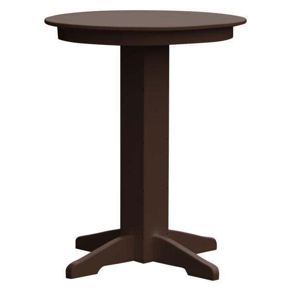 A &amp; L Furniture Recycled Plastic Round Bar Table Bar Table 33&quot; / Tudor Brown / No