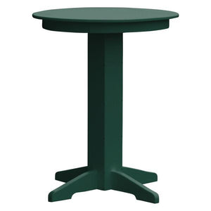 A & L Furniture Recycled Plastic Round Bar Table Bar Table 33" / Turf Green / No