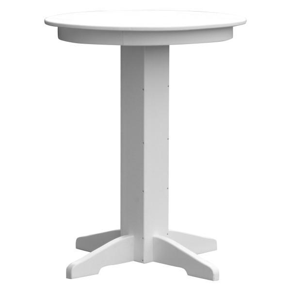 A &amp; L Furniture Recycled Plastic Round Bar Table Bar Table 33&quot; / White / No