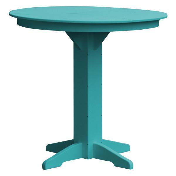 A &amp; L Furniture Recycled Plastic Round Bar Table Bar Table 44&quot; / Aruba Blue / No