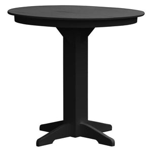 A & L Furniture Recycled Plastic Round Bar Table Bar Table 44" / Black / No