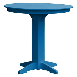 A & L Furniture Recycled Plastic Round Bar Table Bar Table 44" / Blue / No