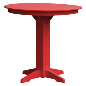 A & L Furniture Recycled Plastic Round Bar Table Bar Table 44" / Bright Red / No