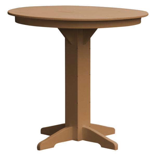A &amp; L Furniture Recycled Plastic Round Bar Table Bar Table 44&quot; / Cedar / No