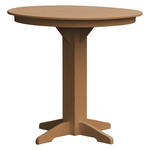 A & L Furniture Recycled Plastic Round Bar Table Bar Table 44" / Cedar / No