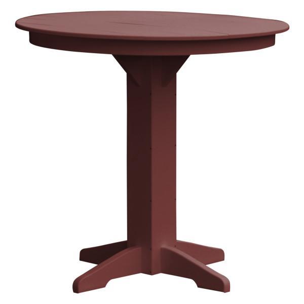 A &amp; L Furniture Recycled Plastic Round Bar Table Bar Table 44&quot; / Cherrywood / No