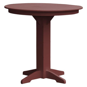 A & L Furniture Recycled Plastic Round Bar Table Bar Table 44" / Cherrywood / No