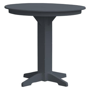 A & L Furniture Recycled Plastic Round Bar Table Bar Table 44" / Dark Gray / No