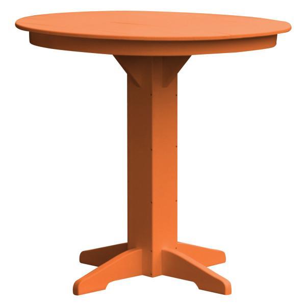 A &amp; L Furniture Recycled Plastic Round Bar Table Bar Table 44&quot; / Orange / No