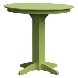A & L Furniture Recycled Plastic Round Bar Table Bar Table 44" / Tropical Lime / No