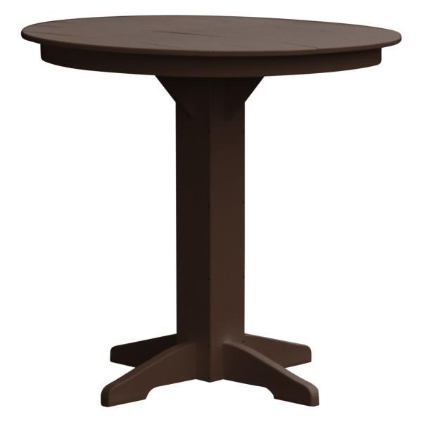 A &amp; L Furniture Recycled Plastic Round Bar Table Bar Table 44&quot; / Tudor Brown / No