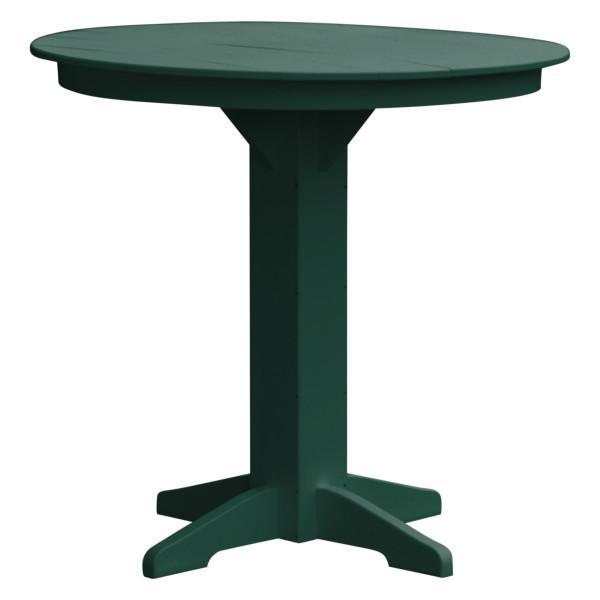A &amp; L Furniture Recycled Plastic Round Bar Table Bar Table 44&quot; / Turf Green / No