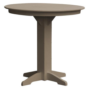 A & L Furniture Recycled Plastic Round Bar Table Bar Table 44" / Weathered Wood / No