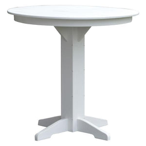 A & L Furniture Recycled Plastic Round Bar Table Bar Table 44" / White / No