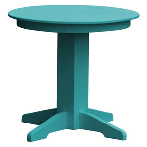 A & L Furniture Recycled Plastic Round Dining Table Table 33" / Aruba Blue