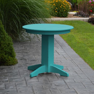 A & L Furniture Recycled Plastic Round Dining Table Table 33" / Aruba Blue